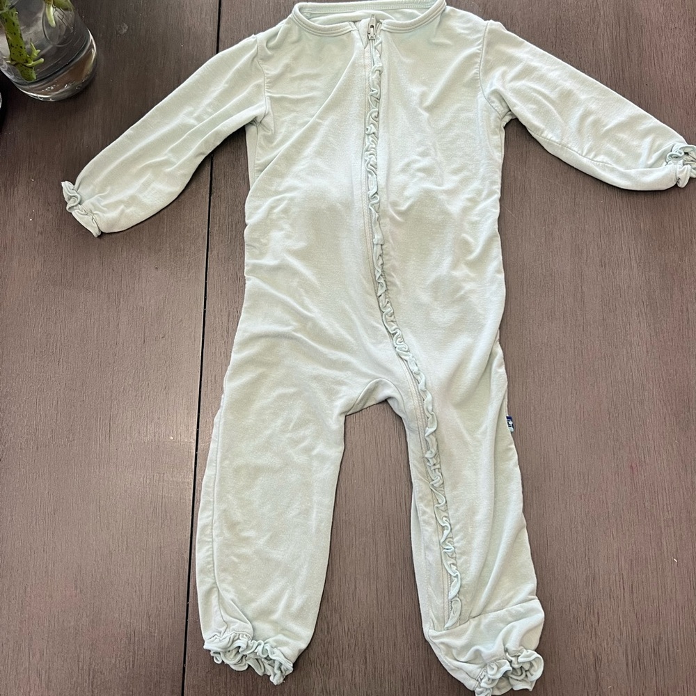 Kickee Pants Mint Color Baby Pajamas 6-9 months